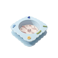 Bol d'alimentation lent pour animaux de compagnie en silicone détachable, anti-étouffement, anti-renversement, pour chiens et chats, pliable et portable