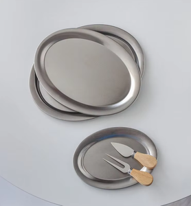 Stylish tấm thép không gỉ đáng tin cậy phục vụ khay cho nhà hàng bánh tráng miệng cà phê Phương Tây ẩm thực bữa ăn tối Tấm nướng dishe - Product Image 2