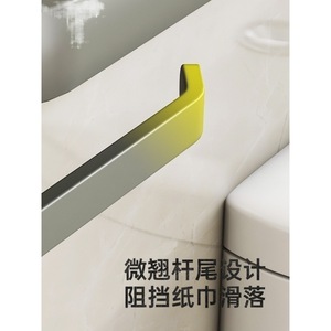 Bathroom Toilet <b>Paper</b> <b>Holder</b> With Phone Tray Self Adhesive Aluminum Alloy Minimalist Design Gray Black White - Product Image 5