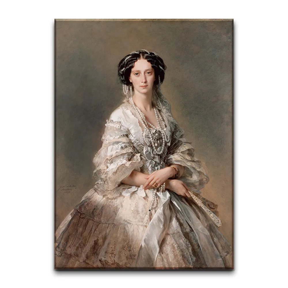 Hand Painted Europese Koninklijke Prinses Woondecoratie Portret Schilderen