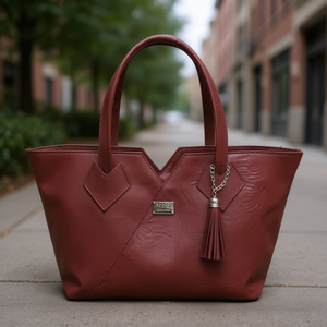 Borsa tote Fana Lorena Chedrn in vera pelle di vacchetta con chiusura aperta con nappina per uso quotidiano in tutte le stagioni - Product Image 2