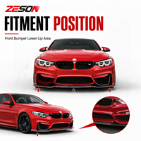ZESON Lame de pare-chocs avant en fibre de carbone sèche style CS 3 pièces pour BMW M3 F80 M4 F82 F83 Berline Coupé 2014-2018