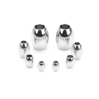 Accessoires de bijouterie, boule ovale en métal, avec grand trou, perles ovales d'écartement en acier inoxydable pour la fabrication de bijoux et de bracelets