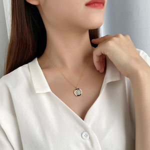 Collar Retro de Plata de Ley 925 con moneda de oro antigua, colgante con moneda grabada - Product Image 4