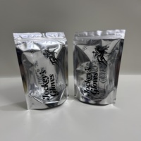 Sac à fermeture éclair argenté avec logo personnalisé pour vêtements et sous-vêtements, sacs d'emballage transparents, fermeture éclair argentée brillante, S M L