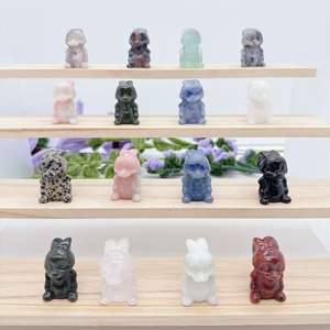 Fabbrica a buon mercato prezzo all'ingrosso di cristallo naturale figurine di grande orecchio conigli di cristallo animali <span class=keywords><strong>voglie</strong></span> per la decorazione della casa - Product Image 6