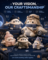 Peluche personnalisée Aurora Starfighter, fabricant OEM ODM de jouets en peluche, de la conception à la production pour les marques de détail nord-américaines et plus