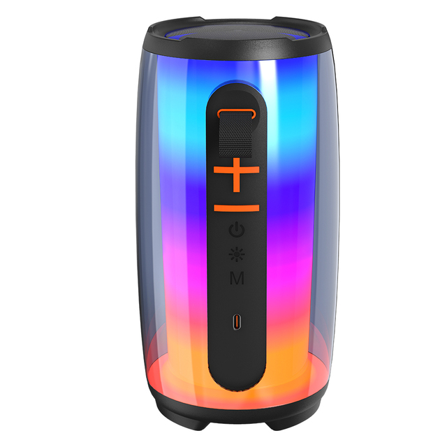 Portable LED Bluetooth Audio Speaker with Function FM Radio Plastic Outdoor Design for Home Theatre Karaoke Parties