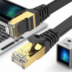 Heavy-Duty Triple-shielded Flat ngoài trời cáp Ethernet 30ft UV/không thấm nước SFTP mèo 6 Cáp dữ liệu CAT7 lan dây cho mạng - Product Image 1