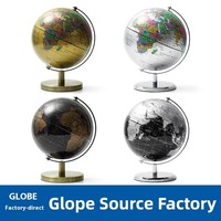 Globe décoratif de 10 pouces avec base en métal de luxe léger, ornement de bureau polyvalent pour l'étude et le bureau, cadeau d'affaires, globe terrestre en anglais