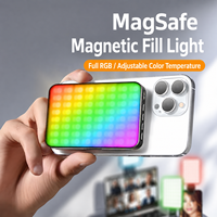 Lampe à selfie magnétique, lumière d'appoint rechargeable RGB à clipser pour téléphone, ordinateur portable, tablette, maquillage, vidéo, vlog, diffusion en direct