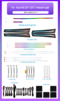 Kit d'éclairage d'ambiance LED multicolore pour Audi A8 D4 2011-2017, accessoires automobiles, vente chaude