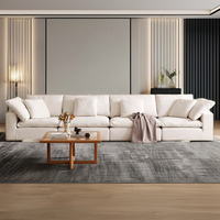 Canapé d'angle modulaire en tissu capitonné et pivotant pour salon de villa, mobilier de maison