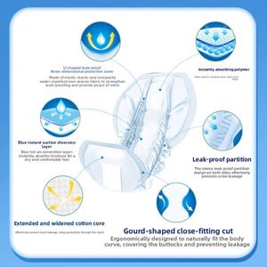 Aimanfu Couches absorbantes jetables pour adultes, en forme de U, avec barrières anti-fuites, pour l'incontinence et l'assistance aux personnes âgées - Product Image 4