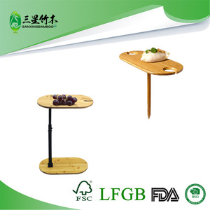 Mesa de playa transfronteriza de bambú y madera, mesa de vino de bambú para exteriores, plegable y adaptable a la bañera, mesa auxiliar - Product Image 5