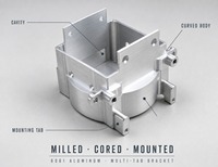 Support de cavité en aluminium 6061 usiné CNC 3 axes avec languettes de fixation multiples, cadre de support personnalisé pour boîtier d'équipement