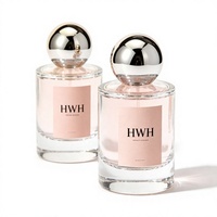 Vente en gros de flacons de parfum en verre cylindriques transparents de 30 ml, personnalisables avec logo, impression sérigraphique couleur, luxe, rechargeables, avec vaporisateur et boîte