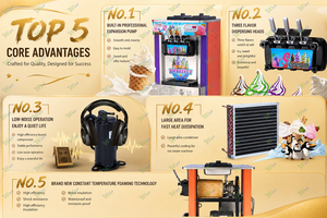 Machine à glaces et sorbets De Helados Gelato a Glace Soft Double Compresseur MQL20N Haute Capacité – Produit jusqu'à 25-28 litres par heure pour les professionnels - Product Image 2