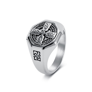 Cross-border e-commerce best-selling Celtic Eternal Knot Cross <b>Ring</b>, a niche, artistic, retro, and trendy accessory <b>for</b> <b>men</b>. - Product Image 5