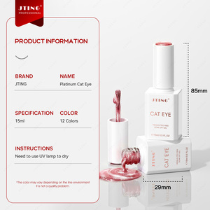 JTING 2026 HEMA/TOP ฟรี 12 สี ยาทาเล็บแพลตตินั่มแคทอาย  แบบปรับระดับได้เอง  แม่เหล็กเจลแคทอาย  ผู้จัดจำหน่าย OEM ขายส่ง - Product Image 6