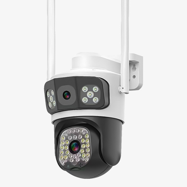 V380 IP66 4G /WIFI / Solar Powered Camera Three Screens Dual Lens 4MP Camera Smart Home PTZ IP Camera