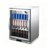 Réfrigérateur de bar compact et durable à porte unique, avec contrôle numérique de la température et étagères réglables pour boissons
