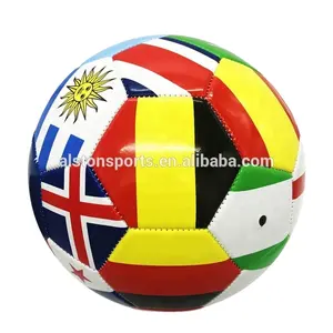 Bola Sepak Cetak Kustom Pu Pvc Warna-warni Mesin Dijahit Busa Bola Sepak Bola Ukuran 5