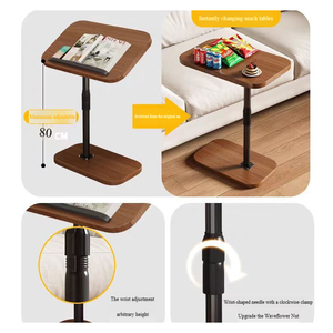 Piccolo concavo a forma di nordico moderno in <span class=keywords><strong>legno</strong></span> <span class=keywords><strong>tavolino</strong></span> regolabile altezza laterale per soggiorno letto casa convertibile per - Product Image 5