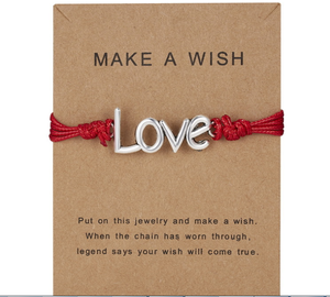 Lettre <span class=keywords><strong>d</strong></span>'amour personnalisée Charm faire un vœu bracelets <span class=keywords><strong>en</strong></span> corde rouge femmes Love Heart Birds Leaf bracelets sur cartes Cadeaux <span class=keywords><strong>d</strong></span>'amitié - Product Image 1