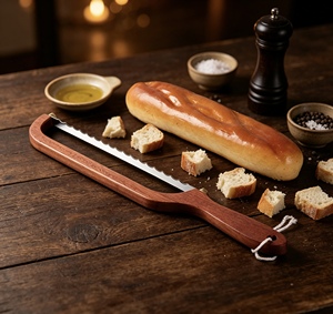 Cuchillo para pan <span class=keywords><strong>de</strong></span> madera con hoja dentada <span class=keywords><strong>de</strong></span> acero inoxidable, cortador <span class=keywords><strong>de</strong></span> pan <span class=keywords><strong>de</strong></span> masa madre, cortador <span class=keywords><strong>de</strong></span> baguette con mango ergonómico <span class=keywords><strong>de</strong></span> madera, herramienta <span class=keywords><strong>de</strong></span> repostería - Product Image 2