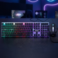Clavier et souris de jeu filaires OEM personnalisés, prix d'usine, 104 touches, rétroéclairage LED RGB anglais, ensemble pour ordinateur de bureau