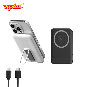 Hot Selling 3 in 1 Magnetic Wireless Power Bank 5000mah  Fast Charging Magnetic Power Bank With Stand Built in Cables PowerBank - Product Image 1