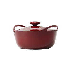หม้อเหล็กหล่อเคลือบสีแดง Guiheqi ขนาด 22 ซม. พร้อมฝาปิด สำหรับตุ๋นและผัด - Product Image 2