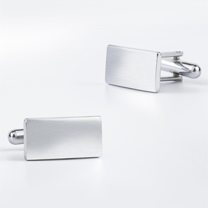 JINJIEプロモーションカフスボタンシルバーメッキポリッシュブランク男性用ウェディング真鍮銅鉄アクセサリー - Product Image 3