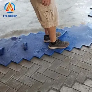폴리 우레탄 Pu 원활한 콘크리트 바닥 인쇄물 고무 질감 스탬프 매트 금형 정원 장식