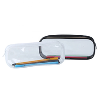 Transparent Pvc école produit clair porte-crayon étudiants clair étanche Pvc grande capacité fermeture éclair école crayon papeterie sac