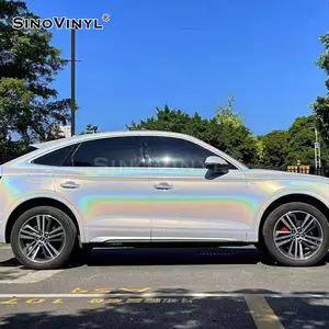 SINOVINYL IL-02P Auto Envoltório Iridescence Laser Branco PET Car Body Vinyl Wrap