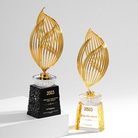 Trophée en alliage de zinc gravé et poli, personnalisable, haut de gamme, pour récompense d'entreprise, champion des ventes