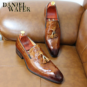 Chaussures Oxford en cuir de qualité italienne pour hommes, à bout pointu et motif imprimé, taille 47, grandes, pour mariage et soirée - Product Image 4