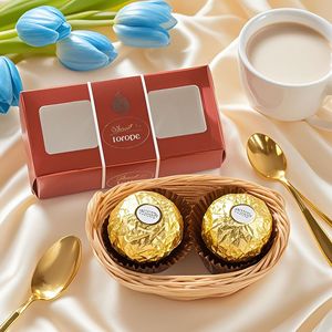 Caja <span class=keywords><strong>de</strong></span> Regalo <span class=keywords><strong>de</strong></span> Chocolate para Boda <span class=keywords><strong>de</strong></span> 2 Piezas, Caja Rígida Vacía <span class=keywords><strong>de</strong></span> Cacao Puro con Laminado Brillante para Regalos Alimenticios - Product Image 3