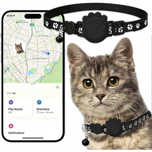 Collar con Rastreador GPS para Gatos DCZSDJT, de Nailon Negro, Impermeable, con Rastreo en Tiempo Real para Mascotas, Compatible con Apple Find My iOS - Product Image 1