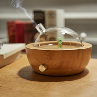 Diffuseur de nébulisation en verre de bambou, vente en gros, décoratif, parfum, huile essentielle, arôme, brume froide, diffuseur