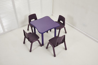 Table d'activités carrée pour la maternelle, tables et chaises rectangulaires carrées ignifuges réglables pour enfants, pour l'éducation préscolaire et le graffiti