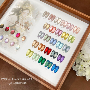36 màu sắc <span class=keywords><strong>Nair</strong></span> nghệ thuật vẻ đẹp thủy tinh màu đỏ màu xanh lá cây màu xanh 9D ánh sáng Hàn Quốc ánh trăng Mèo Mắt Gel đánh bóng Bộ - Product Image 4