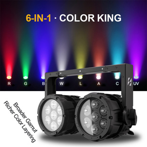 ไฟ LED Par Light รุ่น SHEHDS IP66 กันน้ำ 7*18W RGBWA UV 6in1 DMX512 ควบคุมผ่านแอพ WiFi สำหรับงานเวทีกลางแจ้ง - Product Image 4