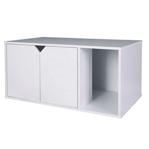 Mobilier en carton de luxe portable, moderne et mignon pour animaux de compagnie, maison pour <span class=keywords><strong>chat</strong></span> en bois blanc d'intérieur, enclos pour <span class=keywords><strong>litière</strong></span> de <span class=keywords><strong>chat</strong></span> - Product Image 2