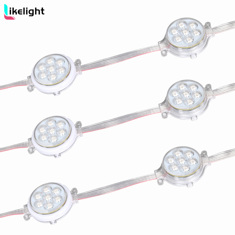50mm Outdoor IP67 Permanent RGB Gemstone Lighting DC24V Christmas LED Pixel Building Facade Aluminum Track Lighting for Project