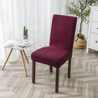 Housse de chaise en velours jacquard épaissi, universelle, extensible, à carreaux, pour salle à manger, hôtel, banquet, bureau, réunion