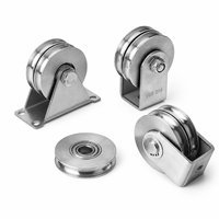 Roue de guidage à roulement à poulie à deux roues en acier inoxydable pour porte coulissante, anti-rouille, pour rail de levage