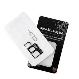 Cansay-Adaptador de tarjeta Micro SIM 4 en 1, adaptador de tarjeta Sim estándar, Pin de eyección para teléfonos móviles, venta al por mayor